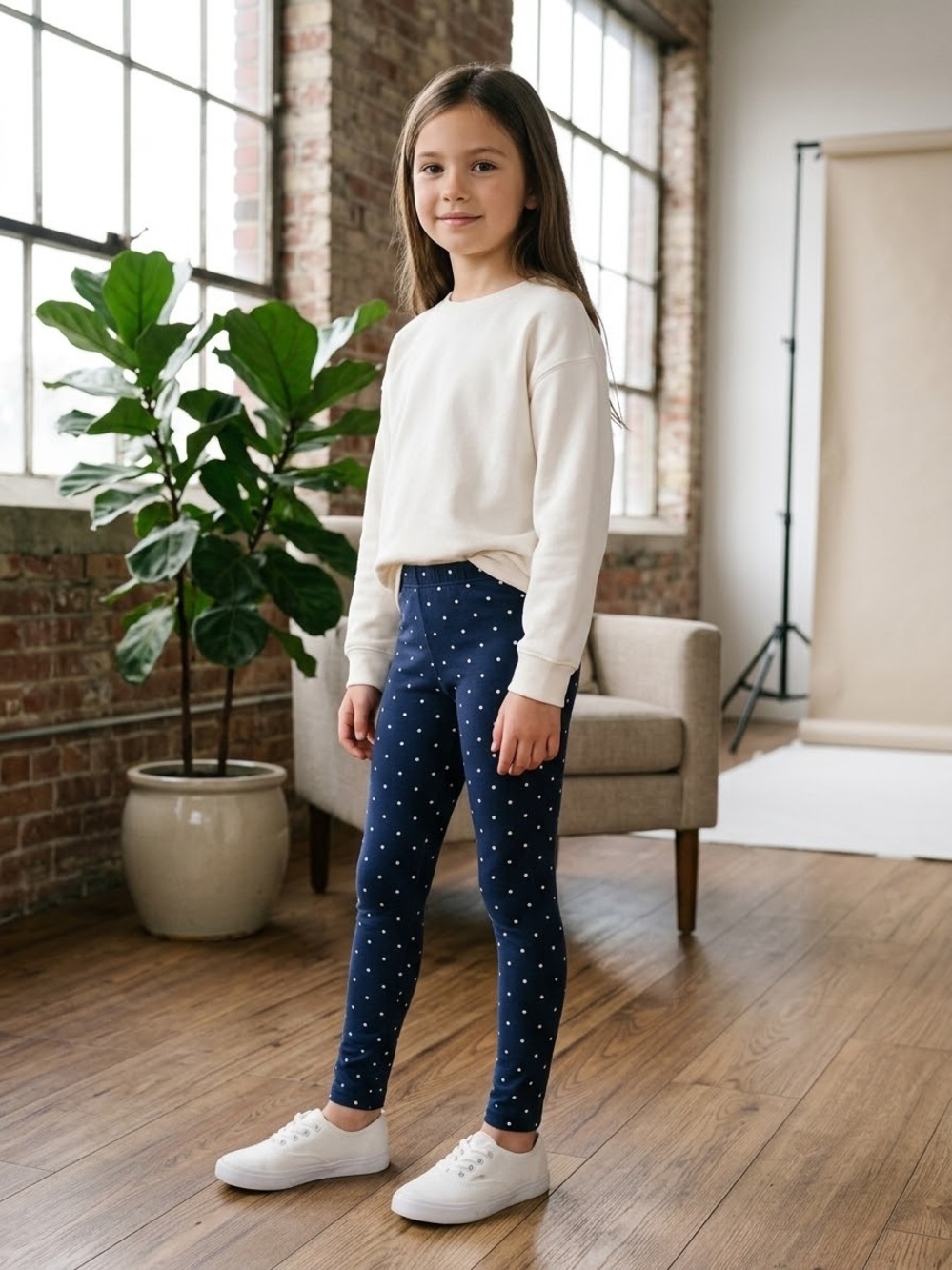 Carter's Navy Polka Dot Stretch Leggings